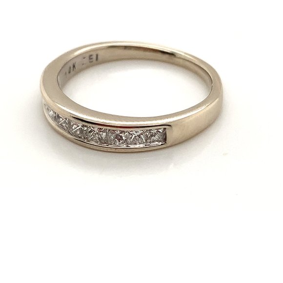 14K White Gold Princess Cut Diamond Ring - Picture 2 of 3